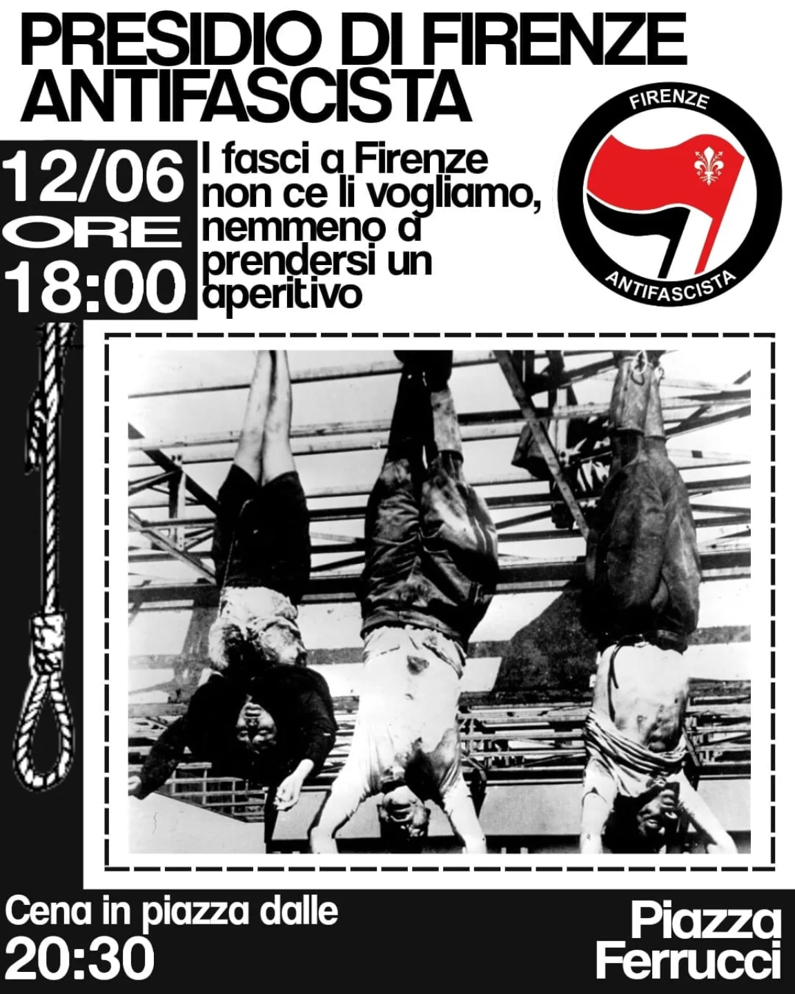 Presidio antifascista in Piazza Ferrucci