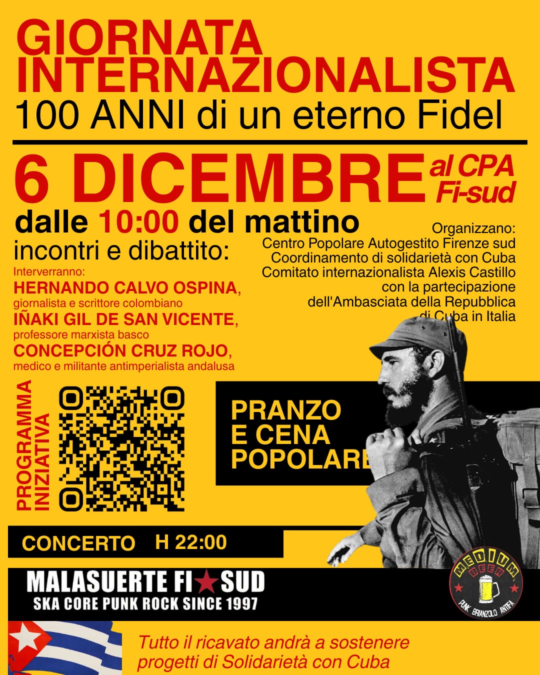 100 anni di Fidel: Giornata Internazionalista