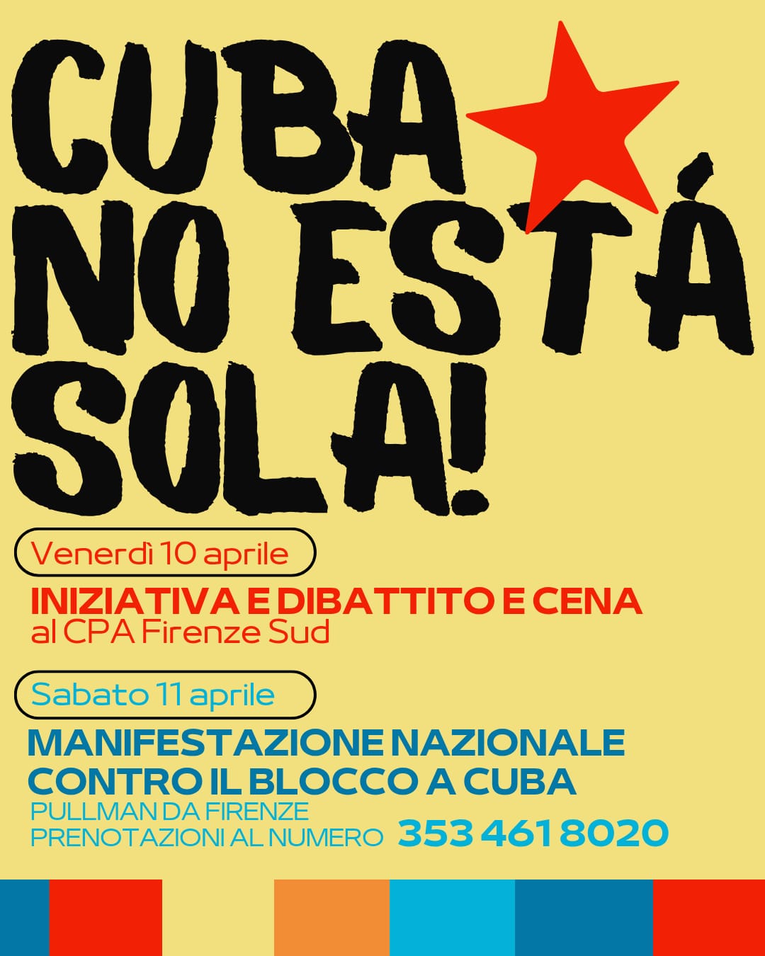 Manifestazione nazionale contro il blocco a Cuba