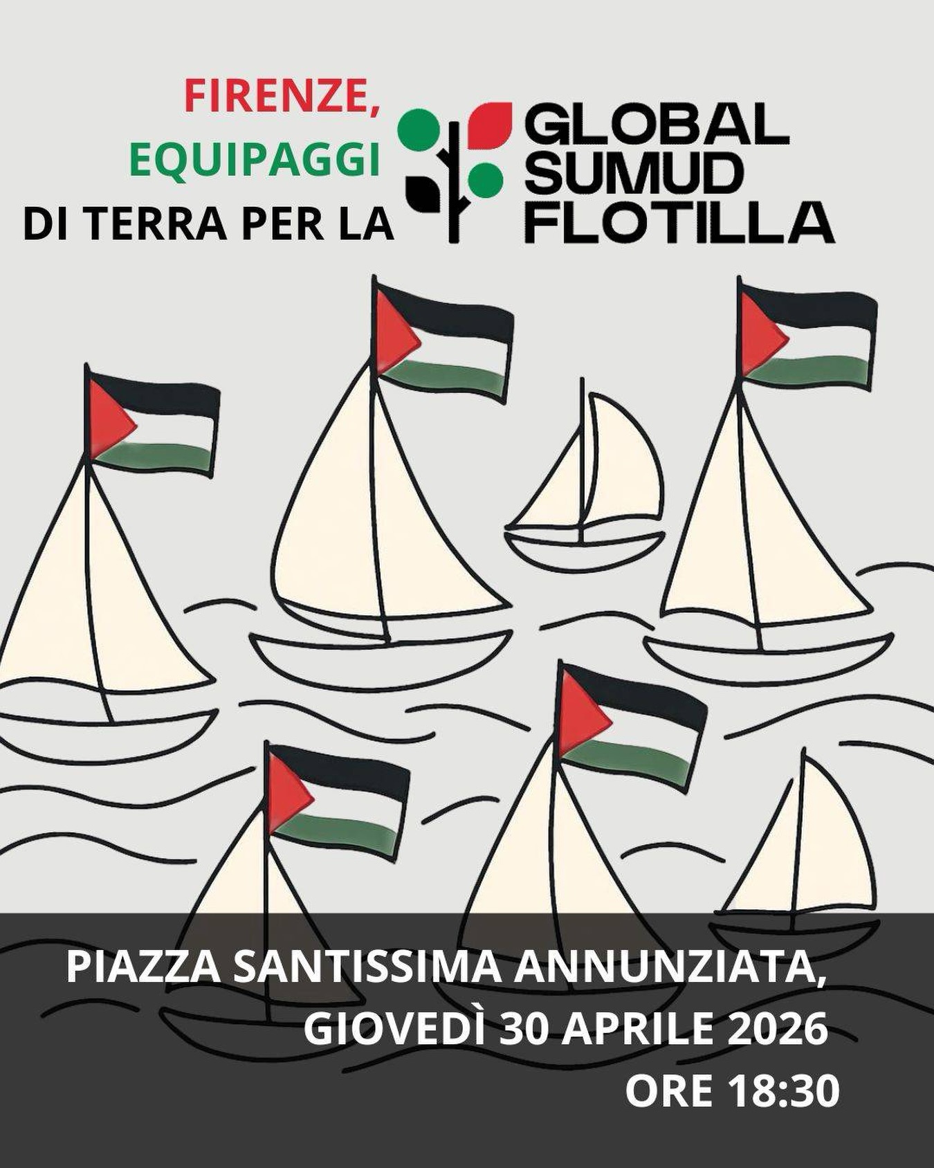 Equipaggi di terra per la Global Sumud Flotilla