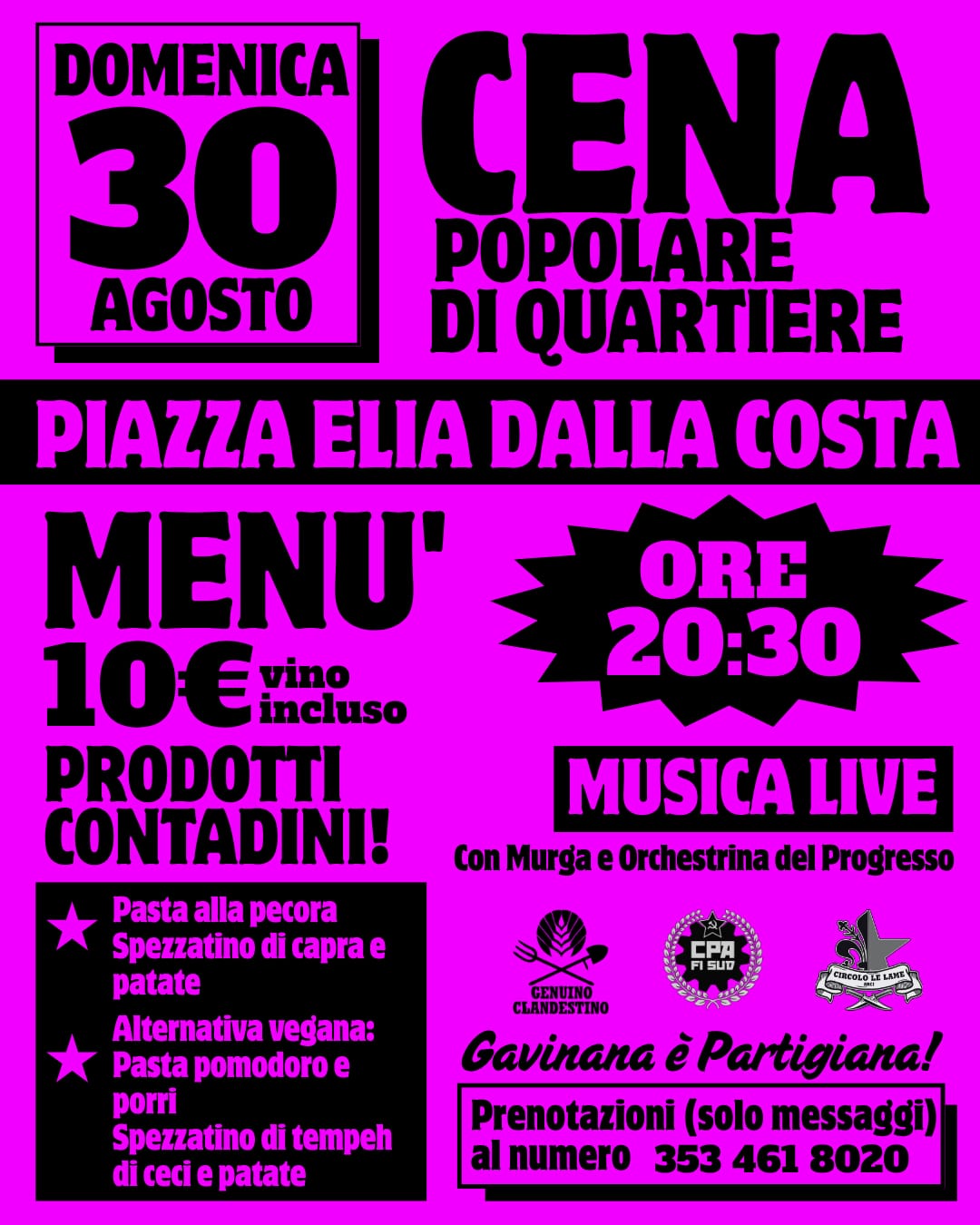 Cena popolare di quartiere 2026