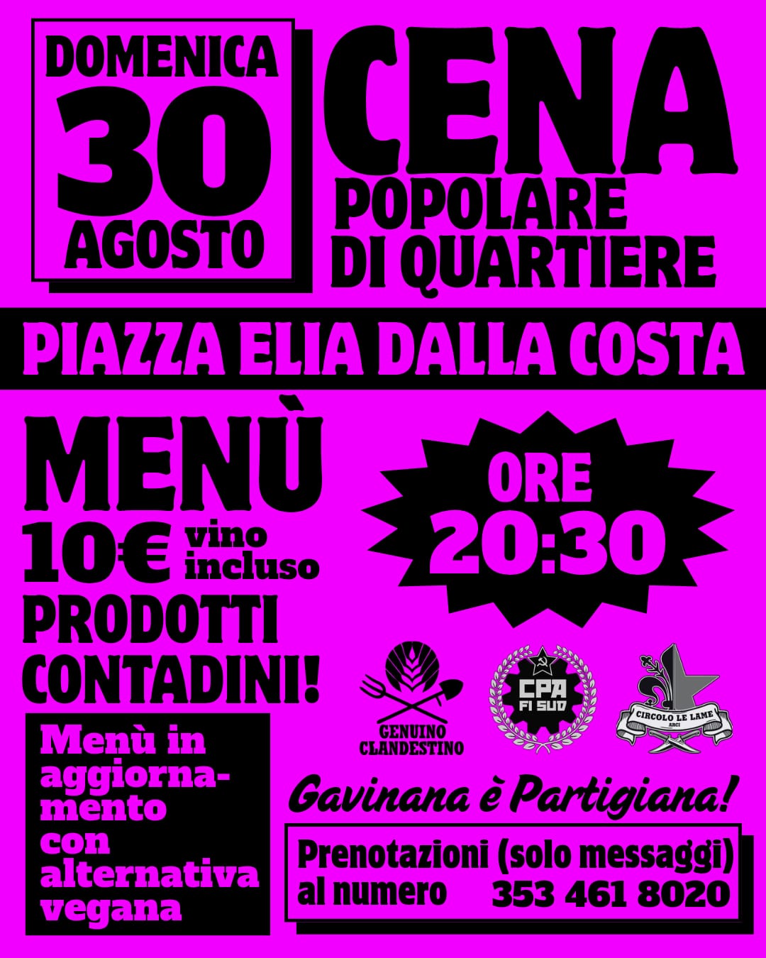 Cena popolare di quartiere 2026