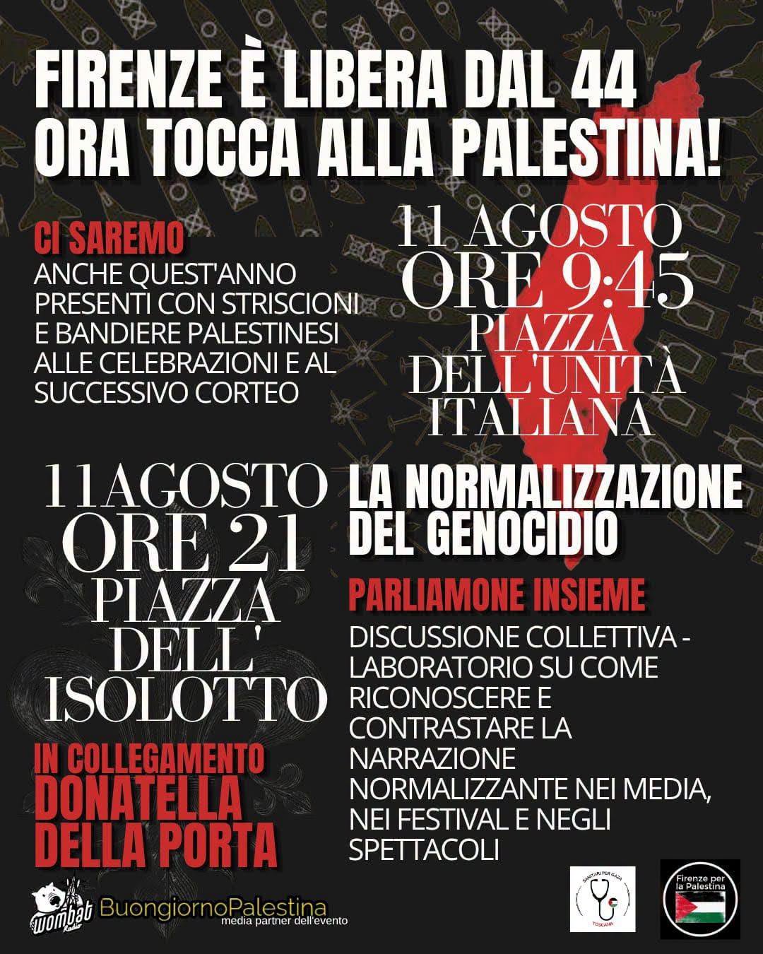 Firenze è libera dal '44 - ora tocca alla Palestina!