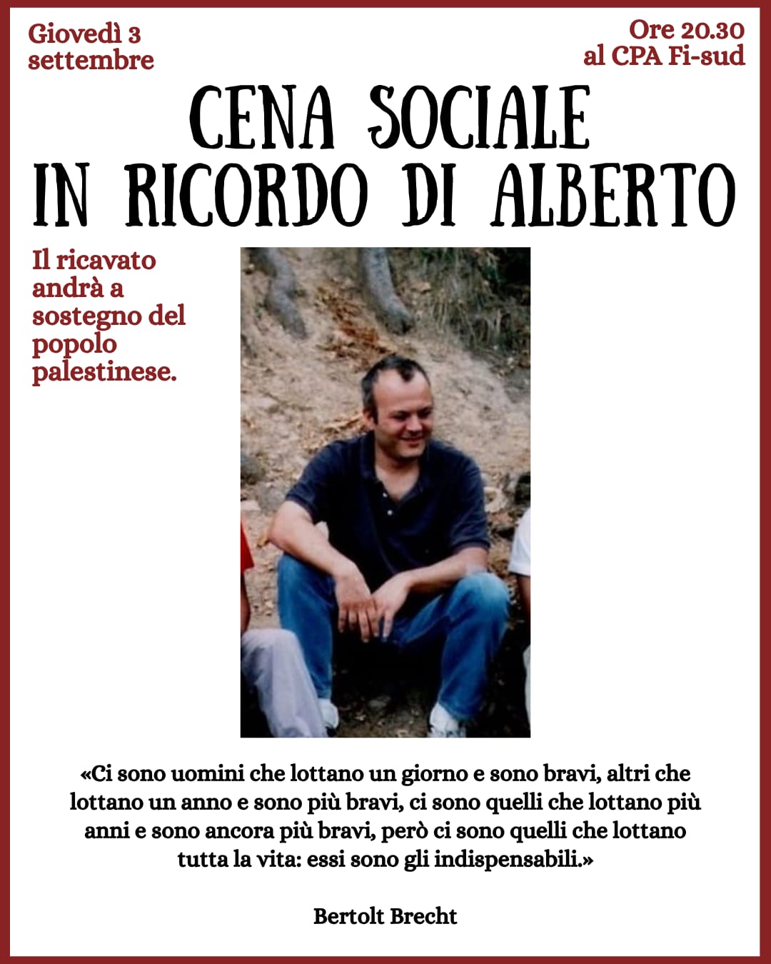 Cena sociale in ricordo di Alberto