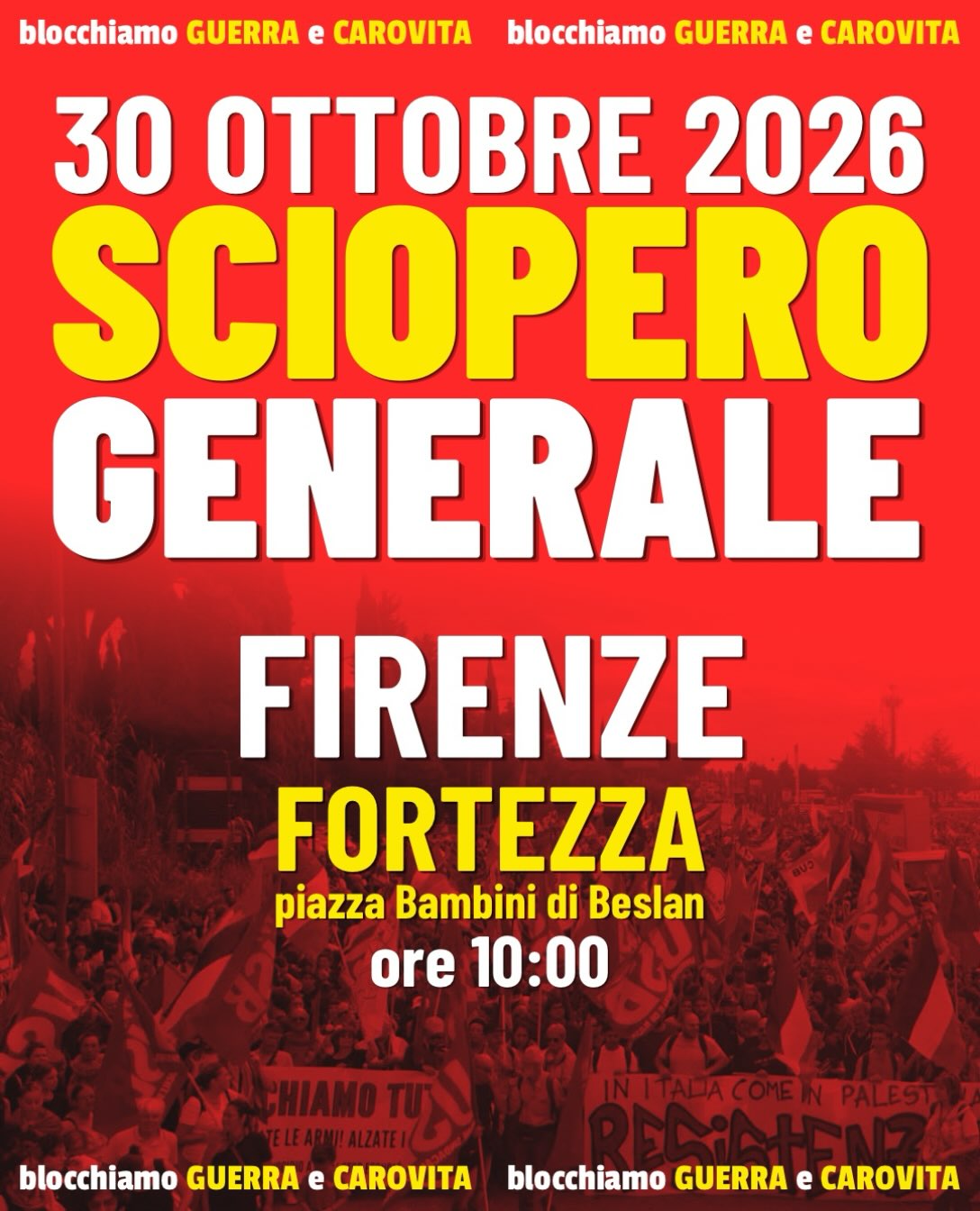 Sciopero generale contro carovita e guerra